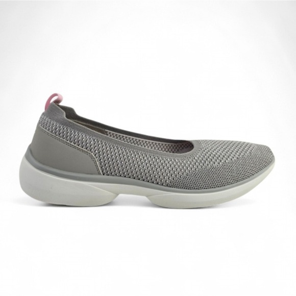 Vionic Shoes - VIONIC Women's Kallie Knit Slip On Flat Sneakers Silver Grey Pink 9.5